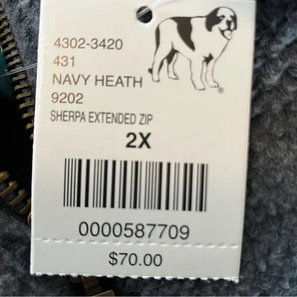 Big Dog Sherpa Extended Zip - 2XL - Navy Heath - Picture 8 of 9